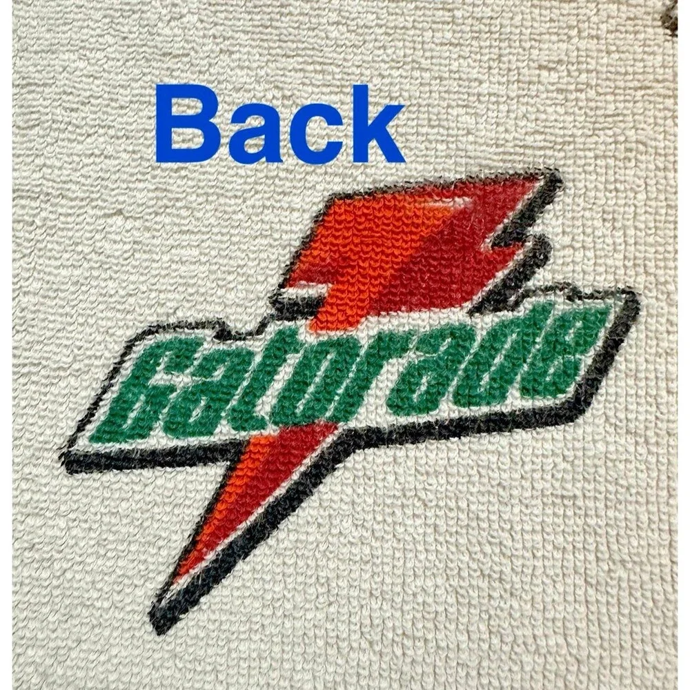 Vintage Gatorade Sports Gym Towel Spell Out Double Side Orange Red Bolt McArthur